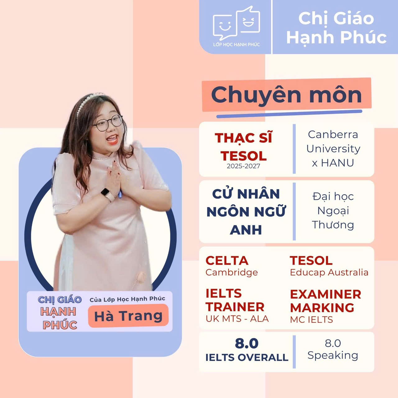 Chuyên môn cô Hà Trang