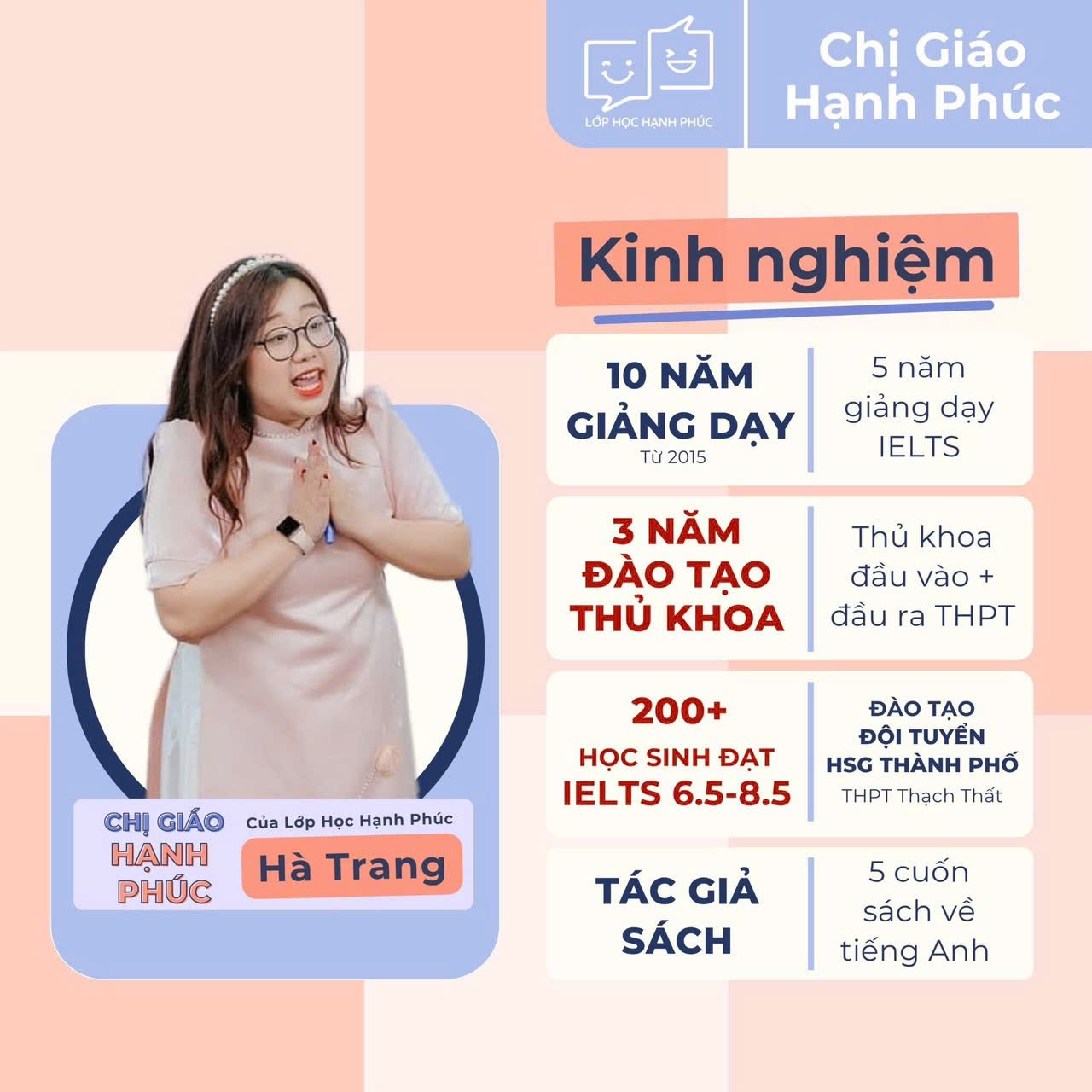 Kinh nghiệm cô Hà Trang