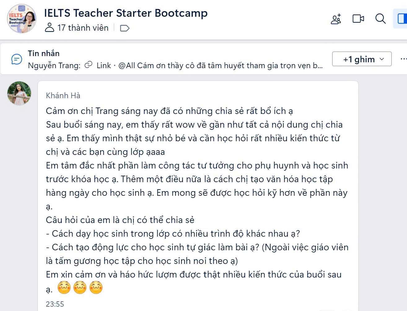 Cảm nhận học viên
