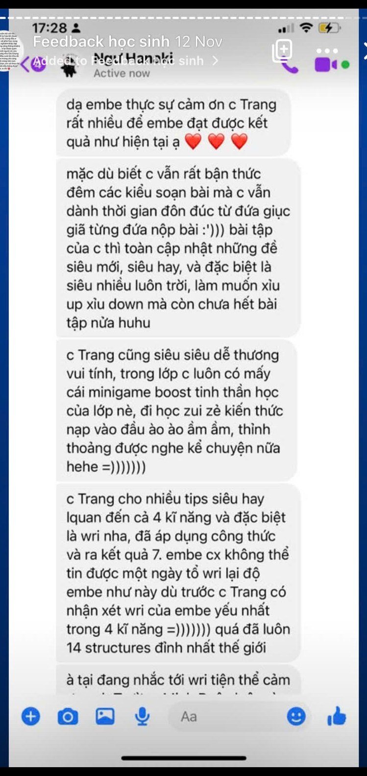 Cảm nhận thật của học trò về cô Trang và khóa học
