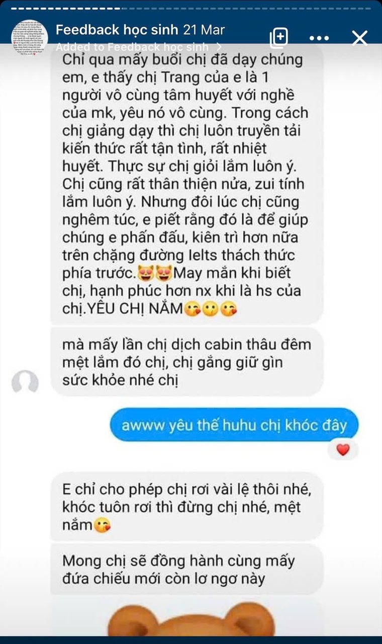 Cảm nhận thật của học trò về cô Trang và khóa học