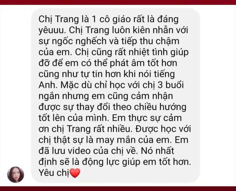 Cảm nhận thật của học trò về cô Trang và khóa học