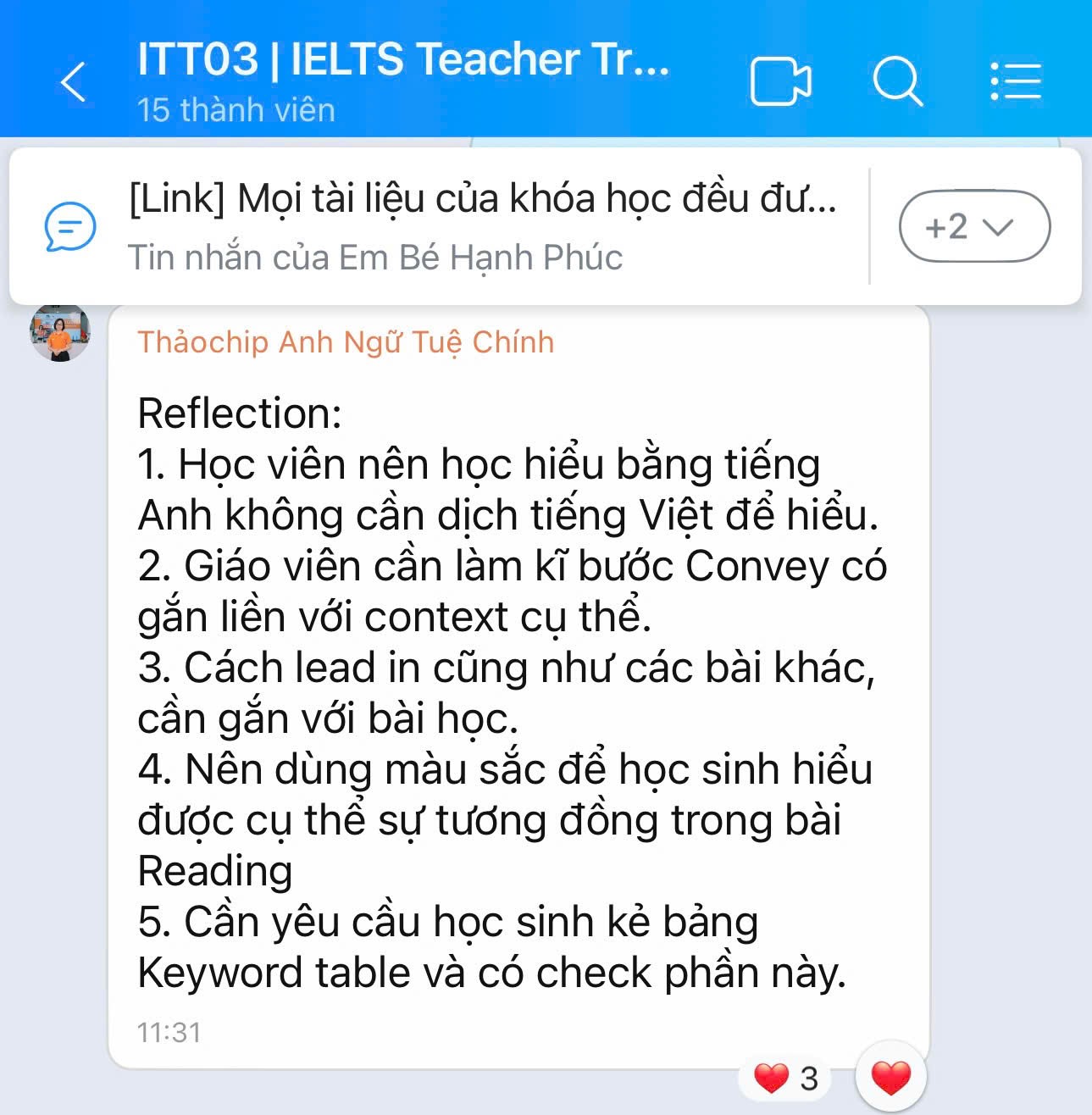 Cảm nhận giáo viên