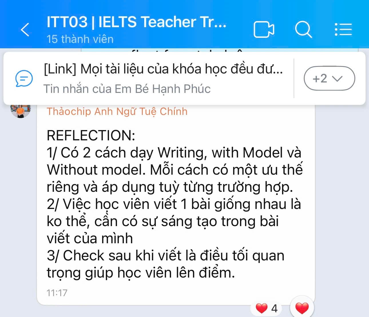 Cảm nhận giáo viên