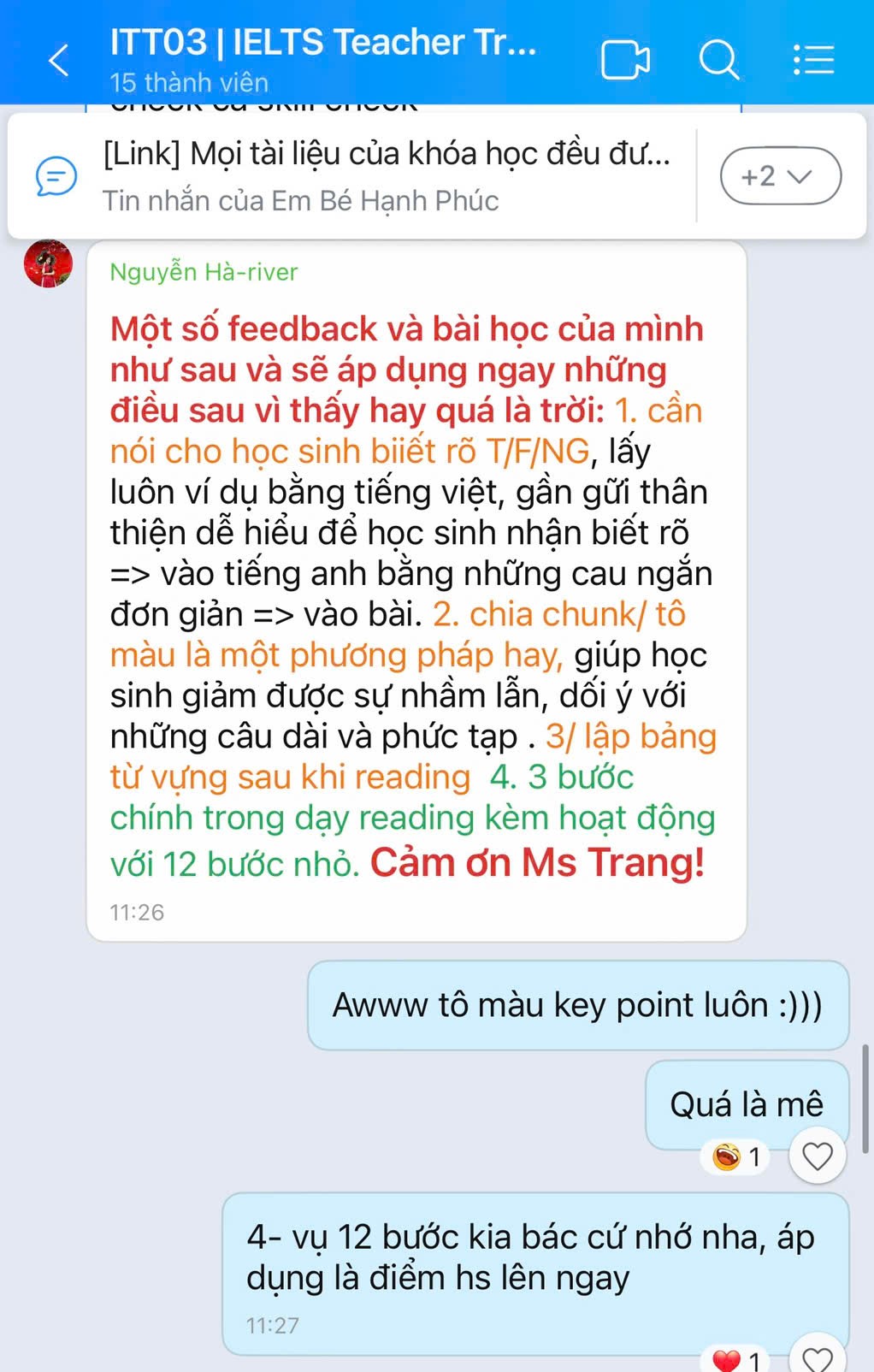 Cảm nhận giáo viên