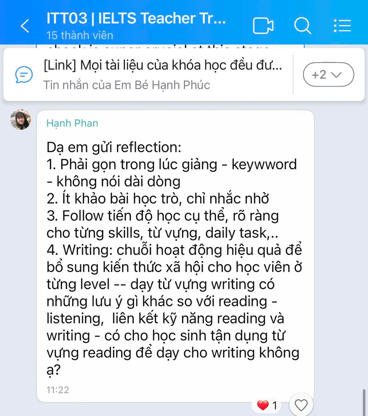 Cảm nhận giáo viên