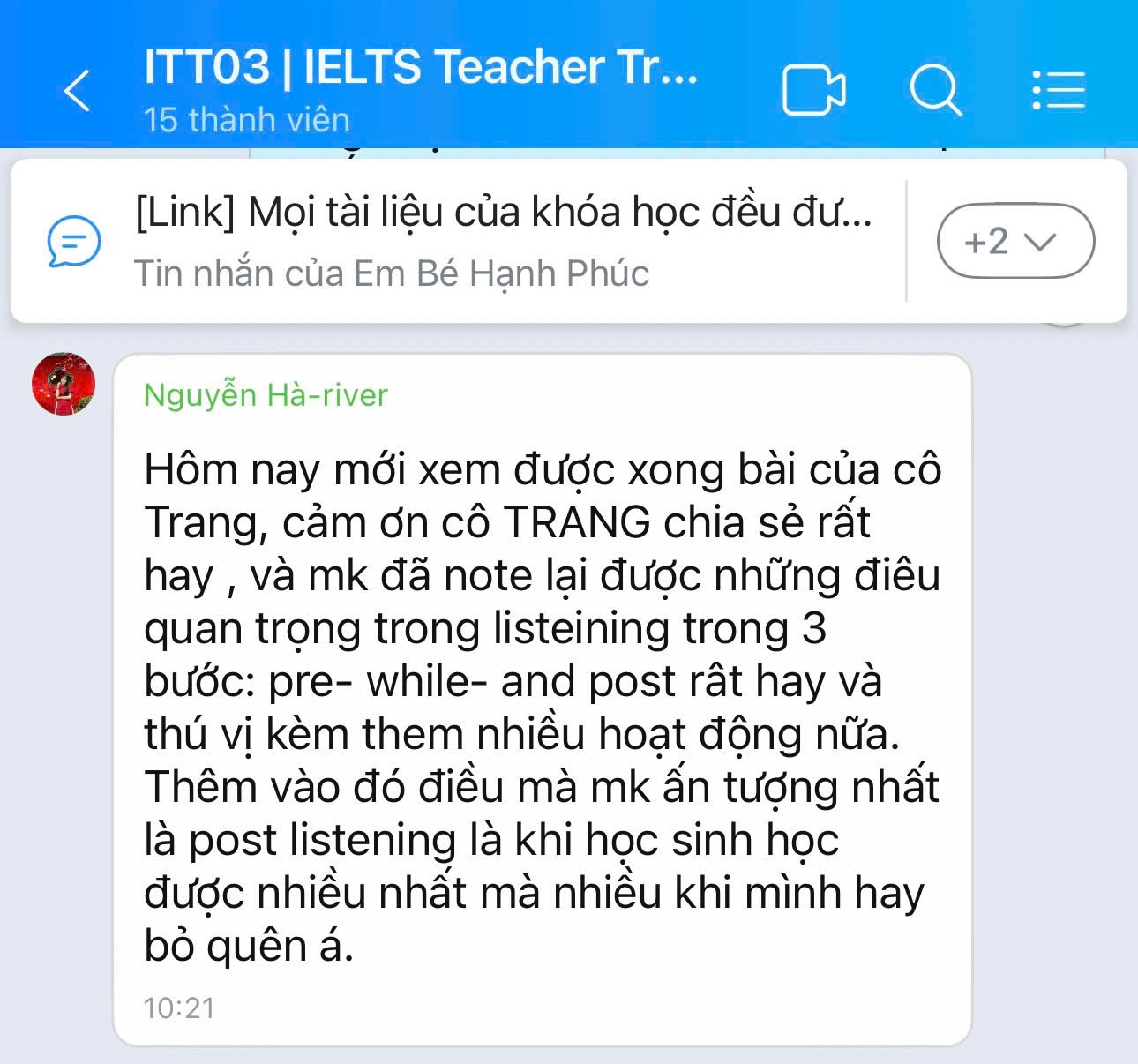Cảm nhận giáo viên