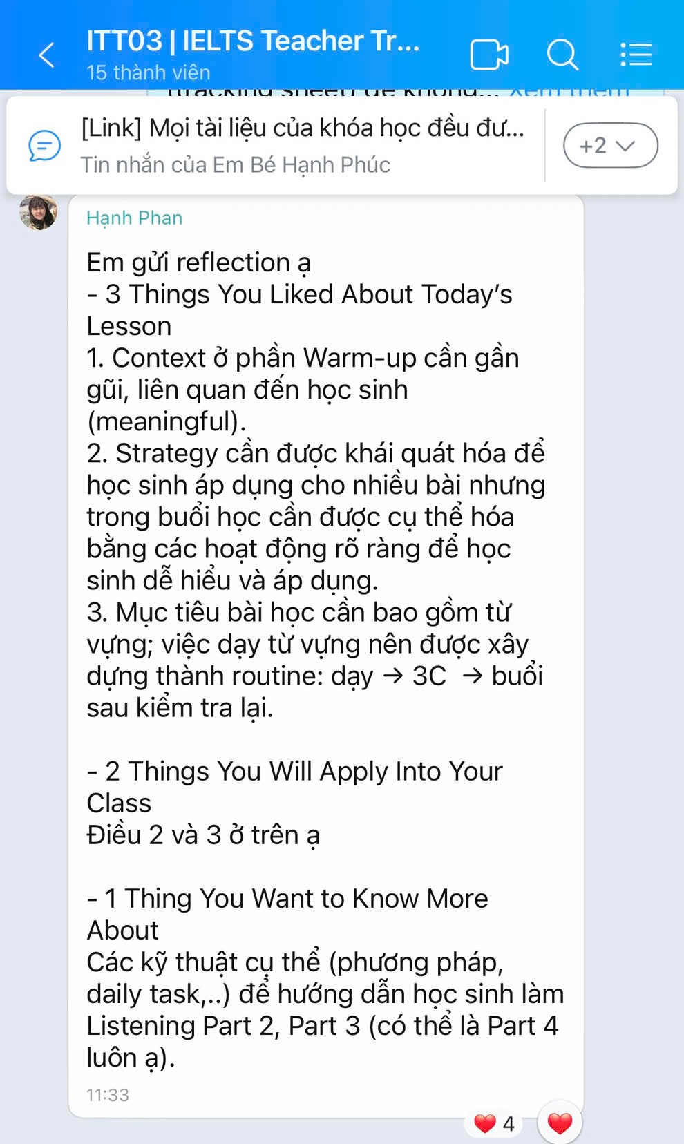 Cảm nhận giáo viên