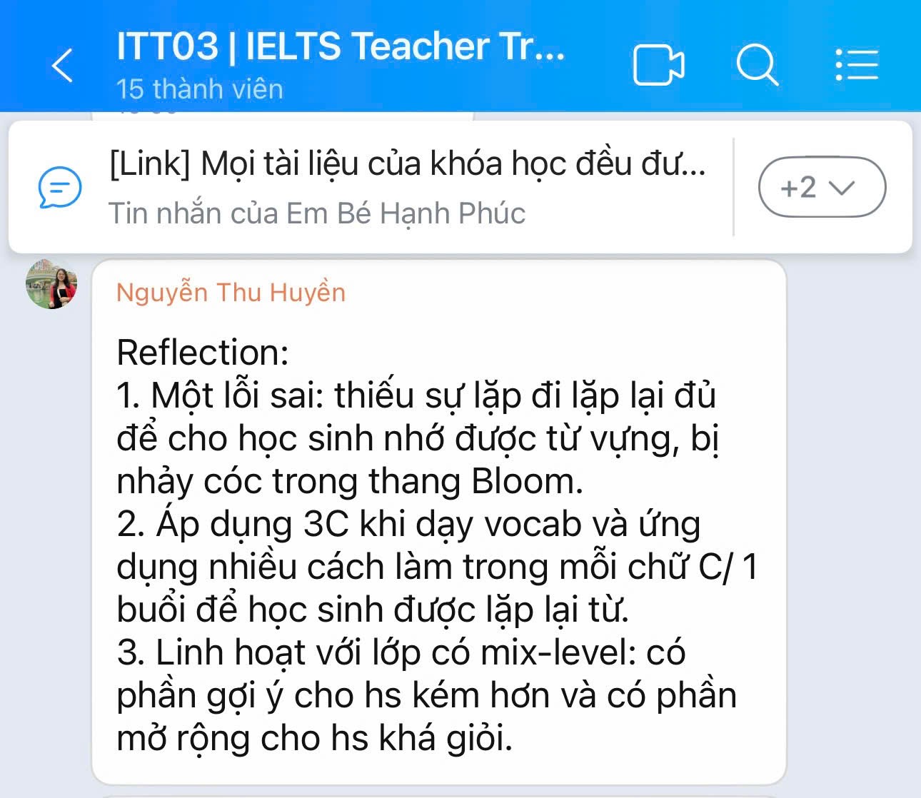 Cảm nhận giáo viên