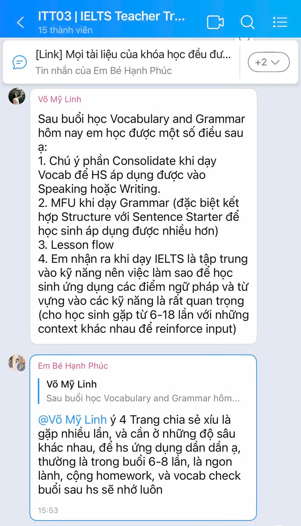 Cảm nhận giáo viên