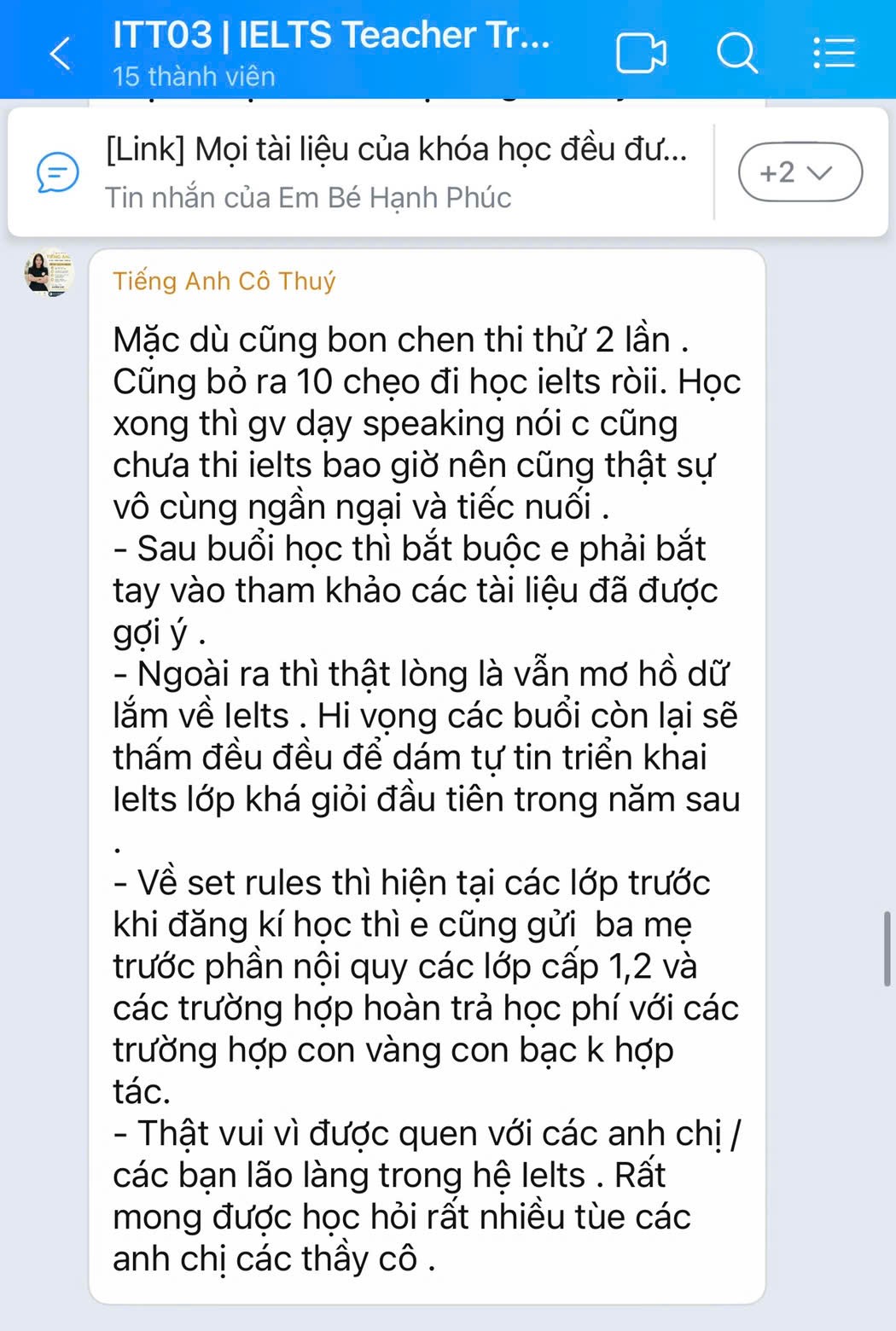 Cảm nhận giáo viên