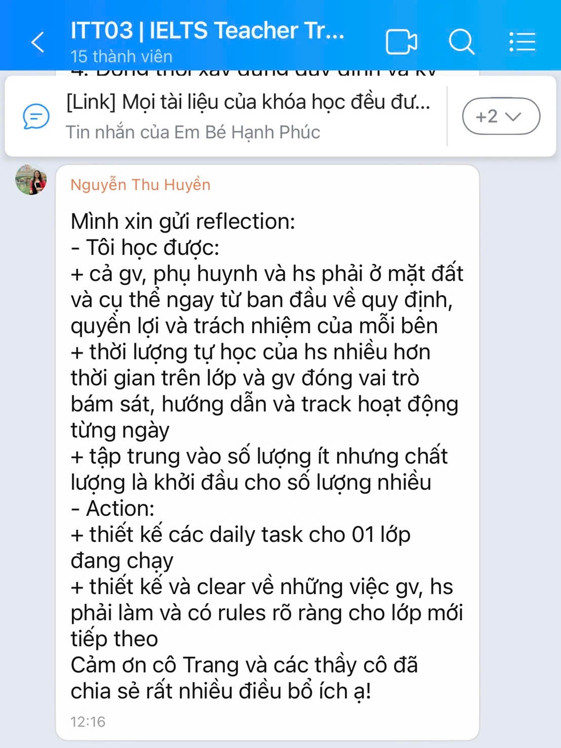 Cảm nhận giáo viên