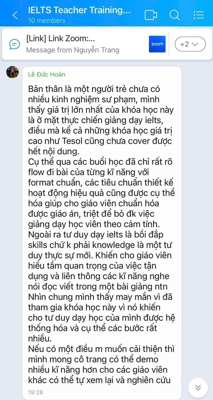 Cảm nhận giáo viên