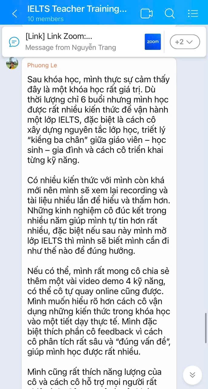 Cảm nhận giáo viên