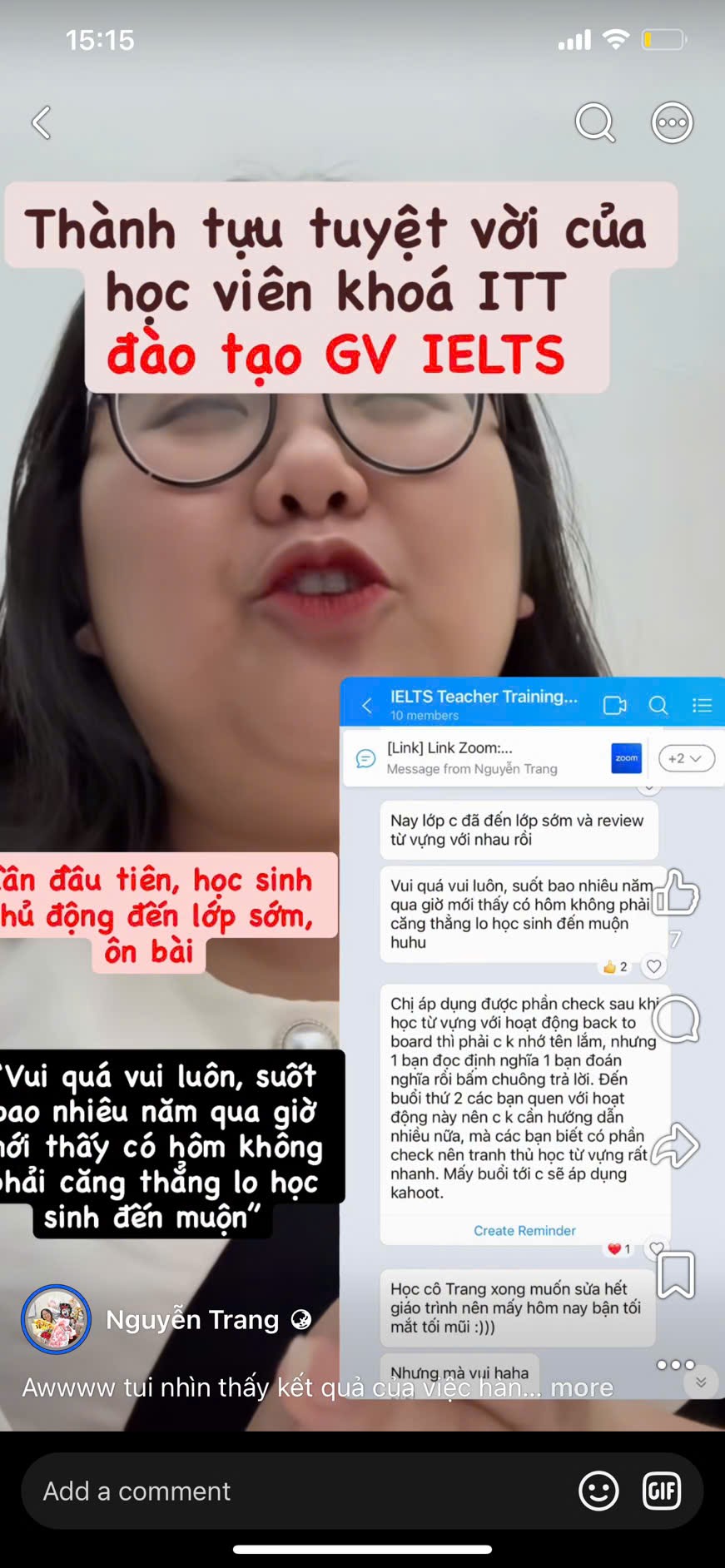 Cảm nhận giáo viên