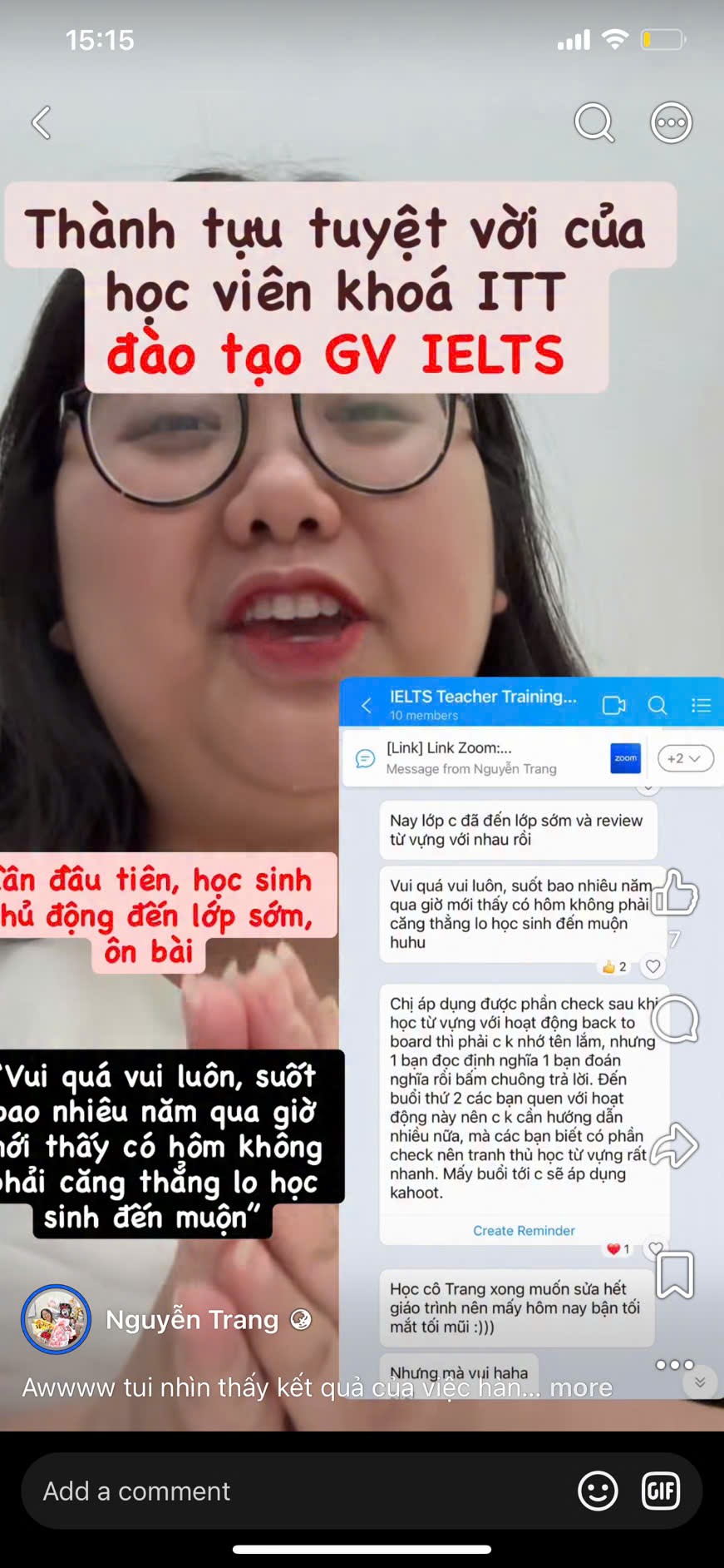 Cảm nhận giáo viên