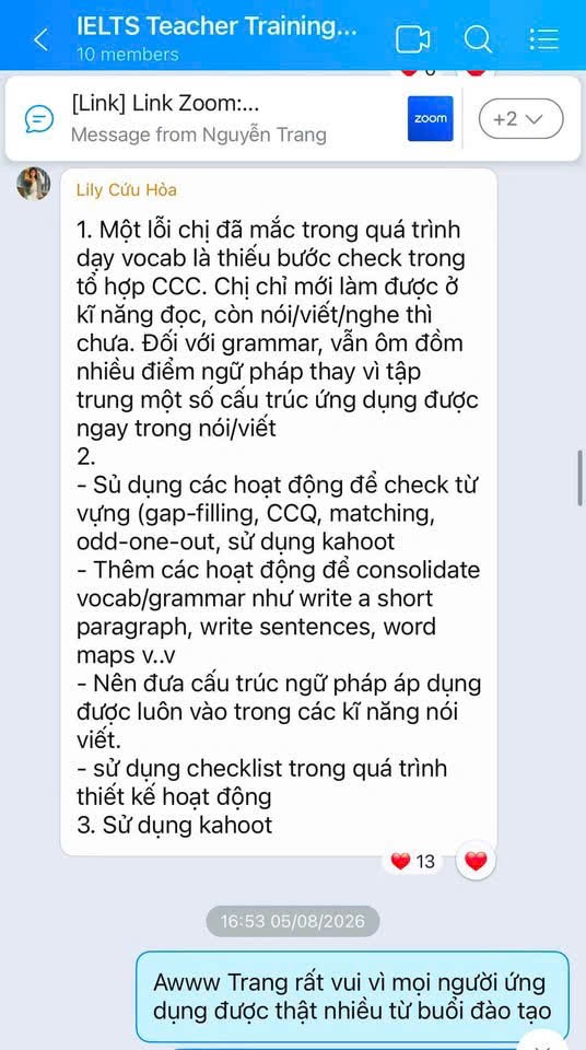 Cảm nhận giáo viên