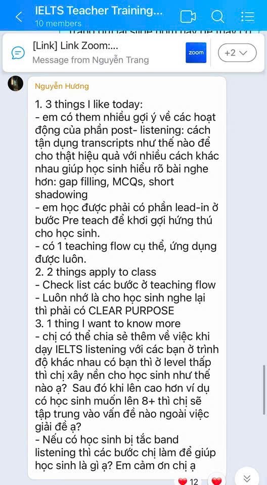 Cảm nhận giáo viên