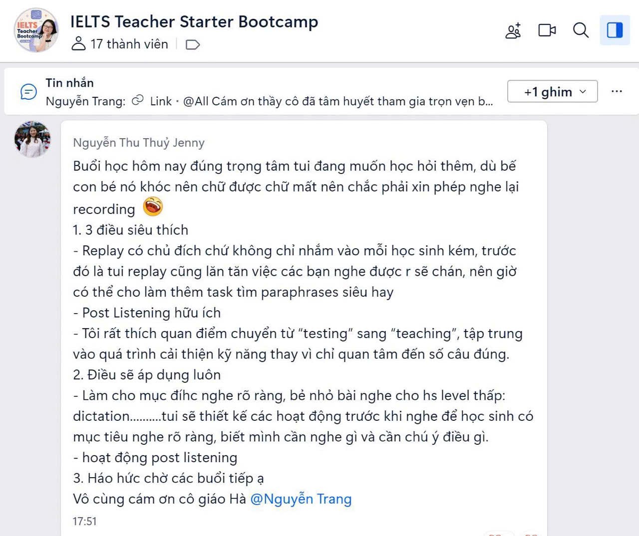 Cảm nhận giáo viên