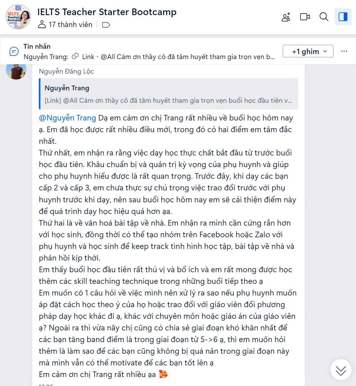 Cảm nhận giáo viên