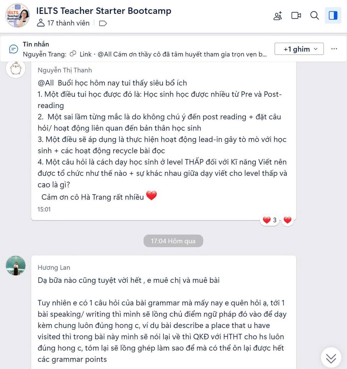 Cảm nhận giáo viên