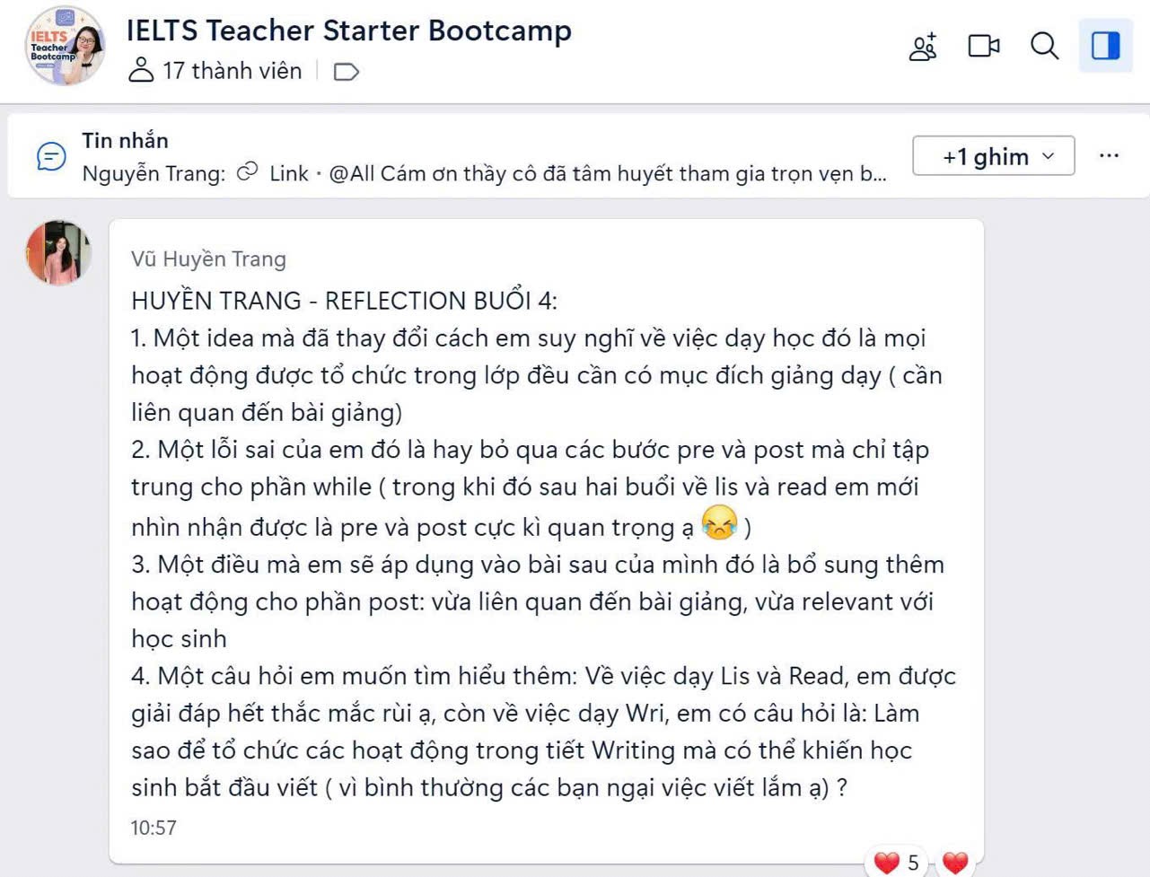 Cảm nhận giáo viên
