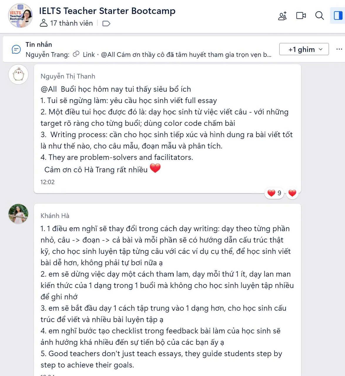 Cảm nhận giáo viên