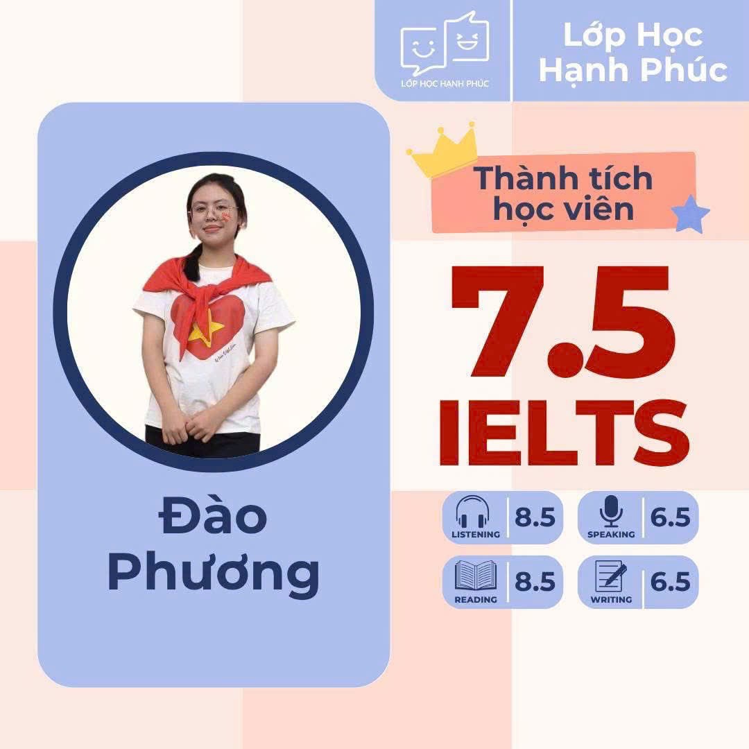 Học viên đạt điểm IELTS cao cùng cô Trang