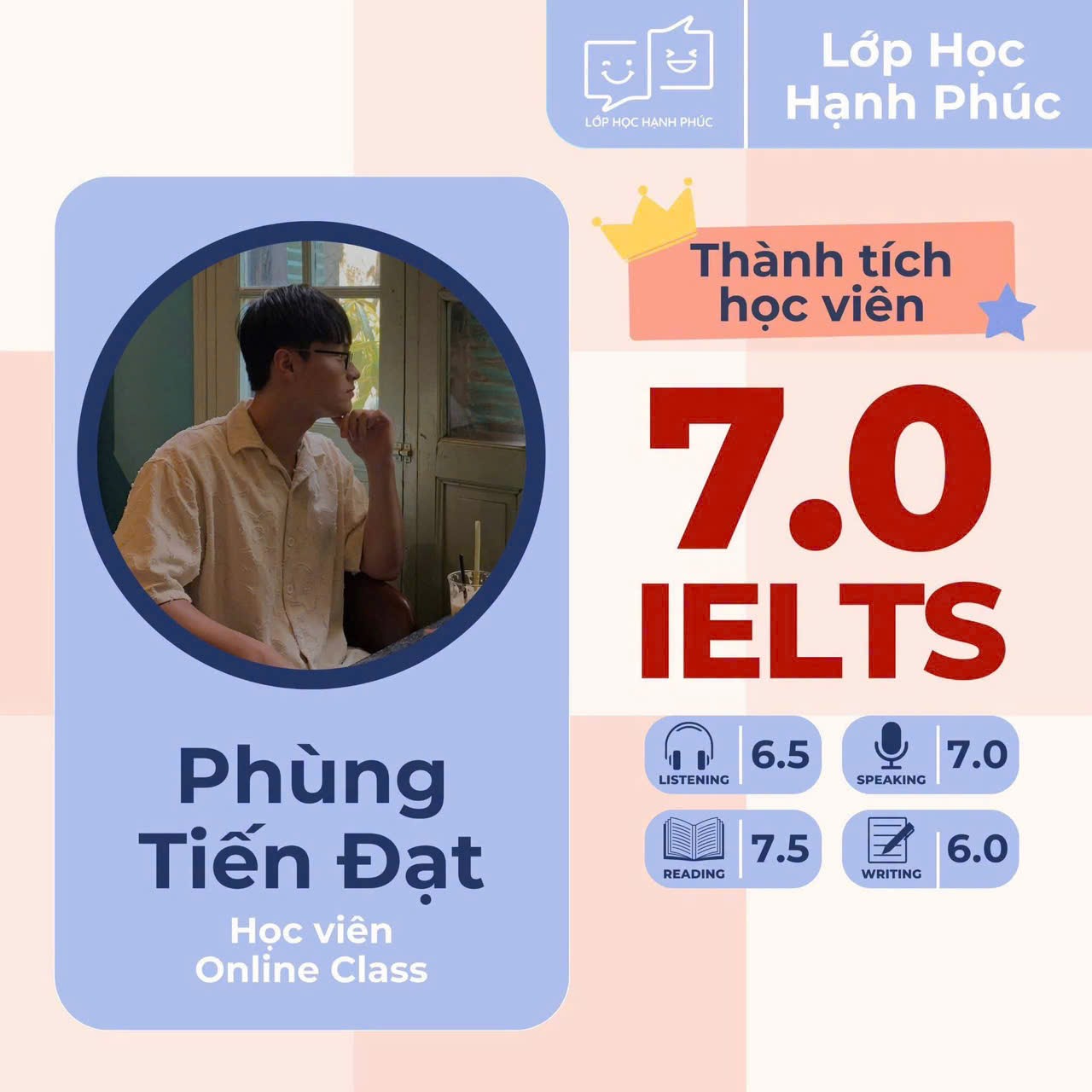 Học viên đạt điểm IELTS cao cùng cô Trang