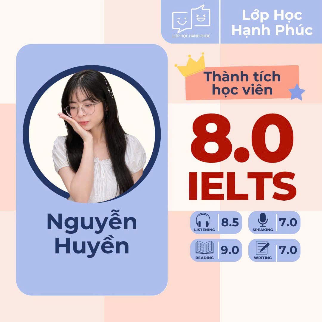 Học viên đạt điểm IELTS cao cùng cô Trang